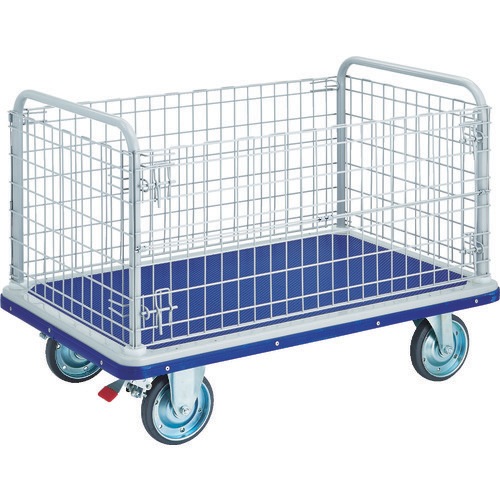 (送料別途)(直送品)TRUSCO プレス製台車 ドンキーカート 片袖2段 4輪リングストッパー付 204NJKRS-4 ドンキーカート (折りたたみ式ハンドルタイプ) TRUSCO 折りたたみ