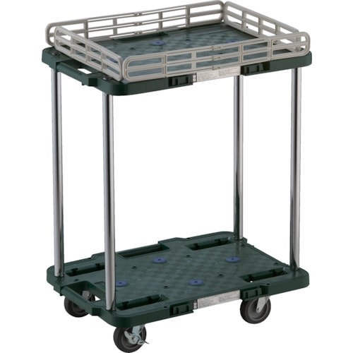 TRUSCO(トラスコ) ガレージ 台車 ルートバン 400×600 自在側S付 グリーン MP600S トラスコ TRUSCO MP-600J 400×600 オール自在 平台車 2台 樹脂製平台