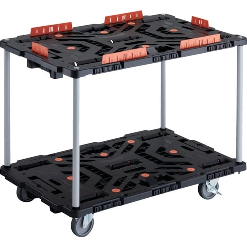 トラスコ中山(TRUSCO) 連結式樹脂製2段台車 ビートル 900×600 自在5輪 トラスコ中山(TRUSCO) 連結式樹脂製2段台車 ビートル 900×600 自在5輪