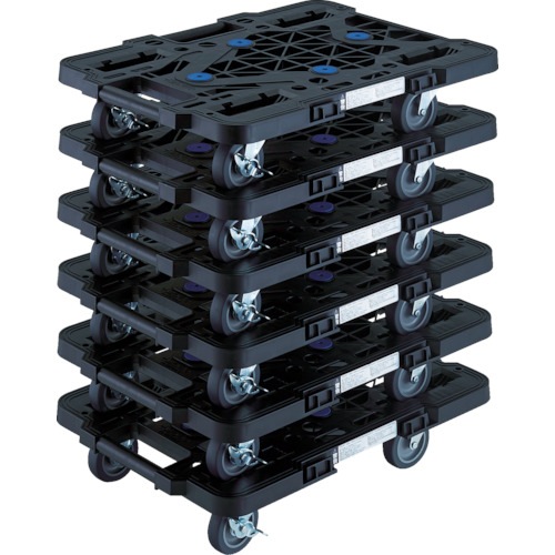 TRUSCO まとめ買い 樹脂製平台車 ルートバン MPK-500JS-B 6台セット ( MPK-500JS-B-M6 ) トラスコ中山(株) | ルートバン まとめ買い MPK-500JS-BK 6台セット MPK500JSBKM6