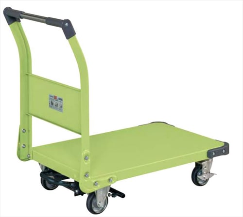 サカエ 特製四輪車(300kgタイプ・フットブレーキ付) TAN-33BR | タ