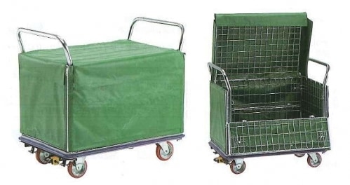 エヌケーキャリーキャスター カバー付きBOX金網台車 NK-307KB | タ