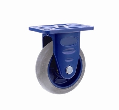 金沢車輌 100φ静音固定キャスター（ノーカーボングレーゴム仕様） CAS