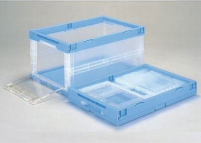 コンテナ館】岐阜プラスチック工業(リス) 扉付折りたたみコンテナー CB