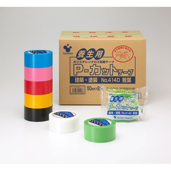 こんぽう館】寺岡製作所 P-カットテープ No.4140 黄 38mm×25m[48