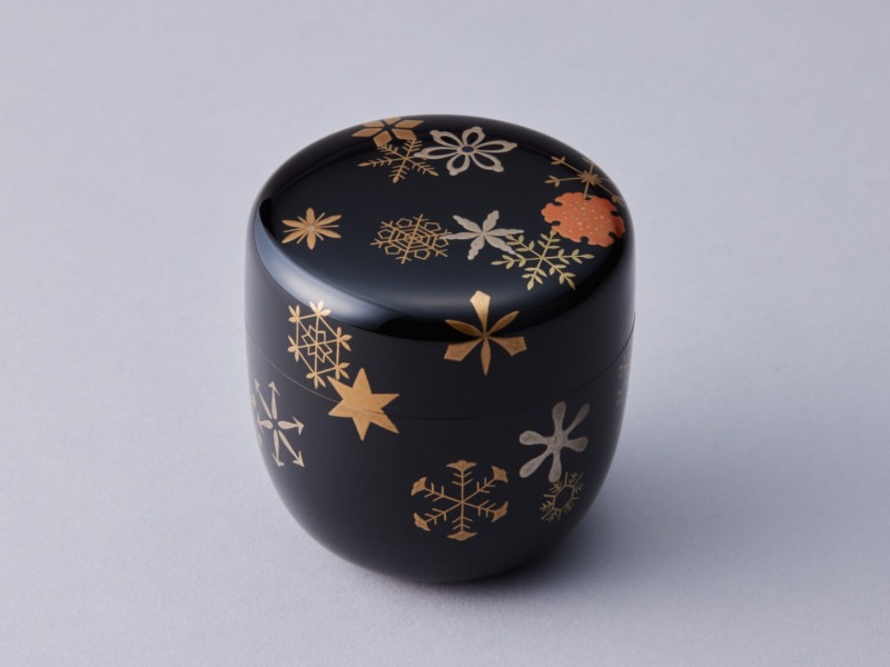 茶道具 格子模様 棗 お稽古 高7cm(LC664)