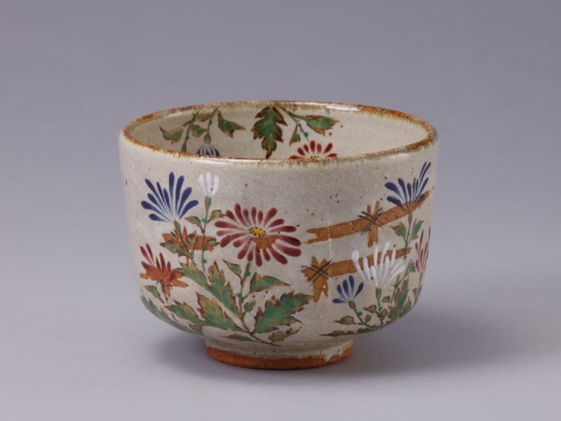 田中永嵩　色絵　ゆず　茶碗　共箱　略歴付　共布　茶道具 田中永嵩 色絵 ゆず 茶碗 共箱 略歴付 共布 茶道具