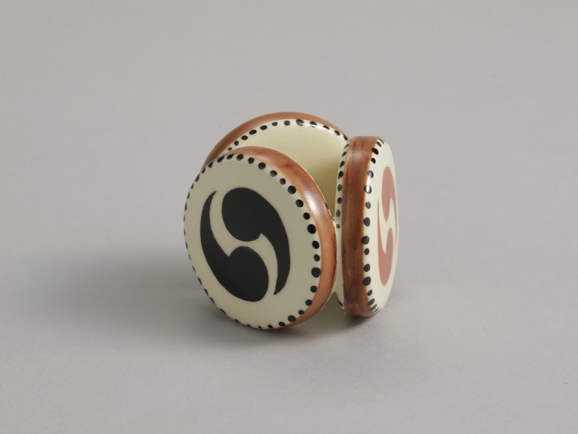 【茶道具】太鼓 蓋置 燦光窯 茶道具】太鼓 蓋置 燦光窯