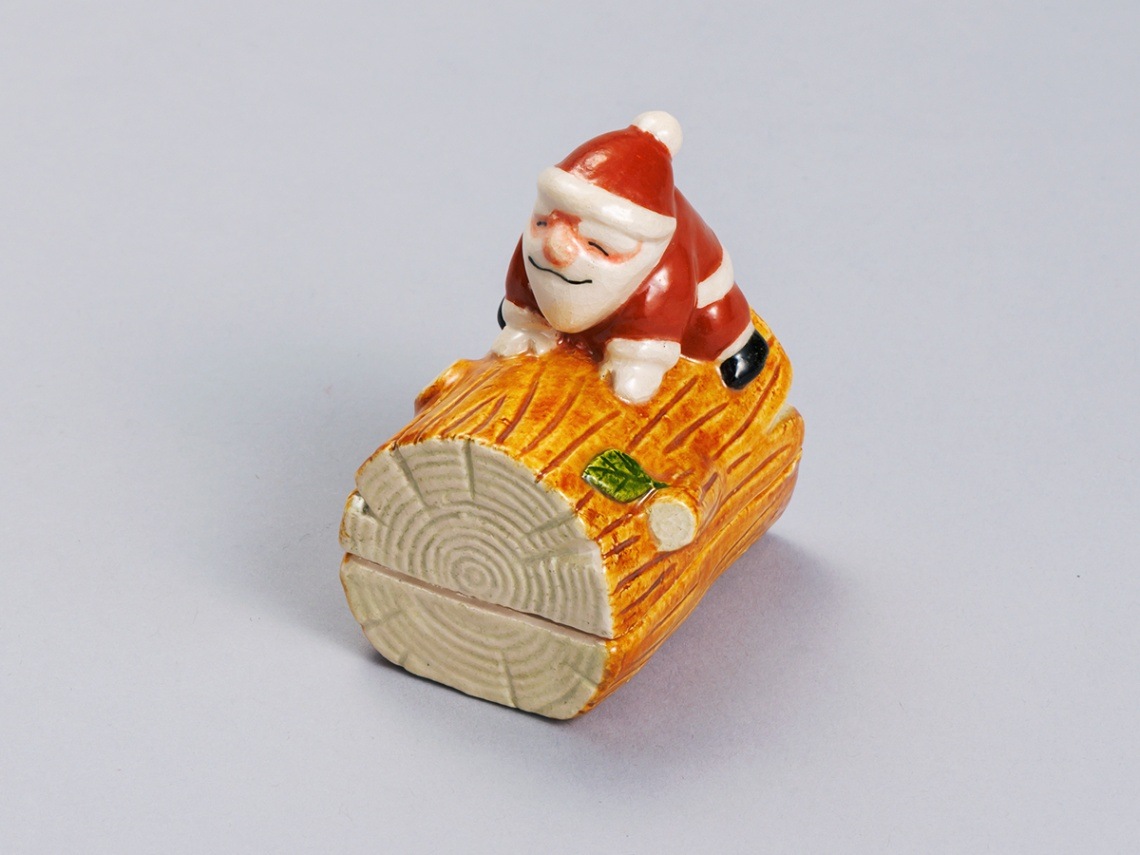 【香合　サンタクロース】楽入窯　紙箱 香合 サンタクロース】楽入窯 紙箱 陶芸 サンタクロース