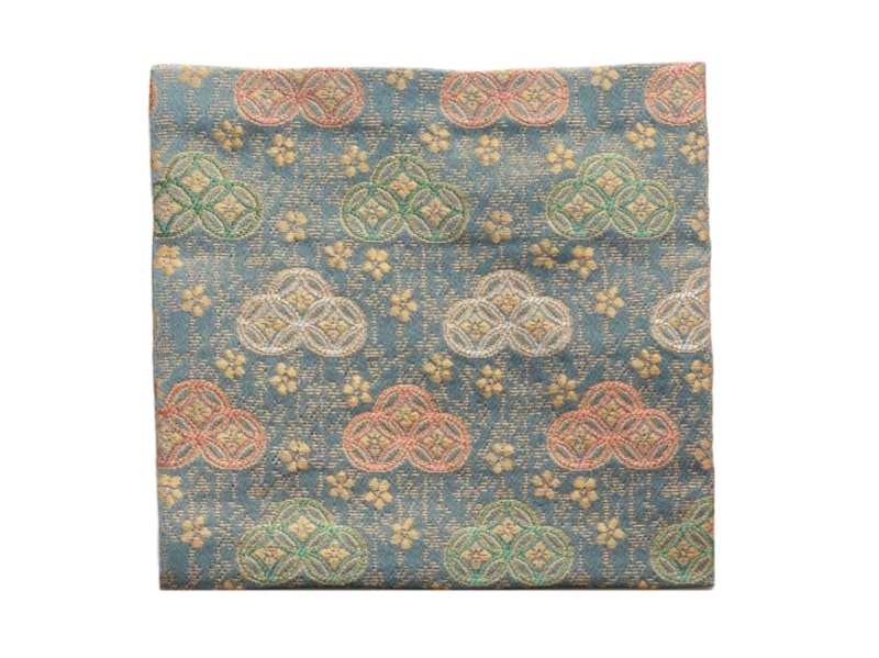 古帛紗「井伊家伝来裂 槍梅七宝繋ぎ文様」青-淡交社 茶道具と