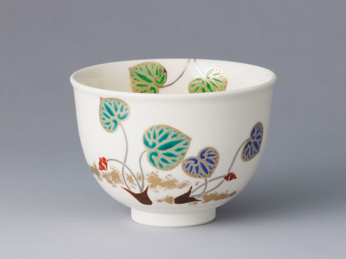 951 茶碗 色絵琳派 1月 梅に椿 平安 茶道　古物 951 茶碗 色絵琳派 1月 梅に椿 平安 茶道 古物
