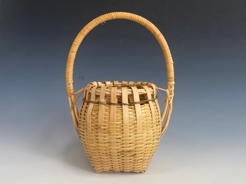 ‼️ 竹花入 掛、置き 花器 茶道具編み籠 竹籠 茶の湯　茶道　華道　古道具 茶道具 竹籠花入 竹篭花入 置用 手付 落ち葉籠 京都竹工房ゆう