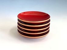 輪島塗　朱角銘々皿 五客　美品　共箱　茶道　懐石道具　送料込 Amazon.co.jp: 輪島塗名匠 若島孝雄木製 懐石道具揃 共箱折敷