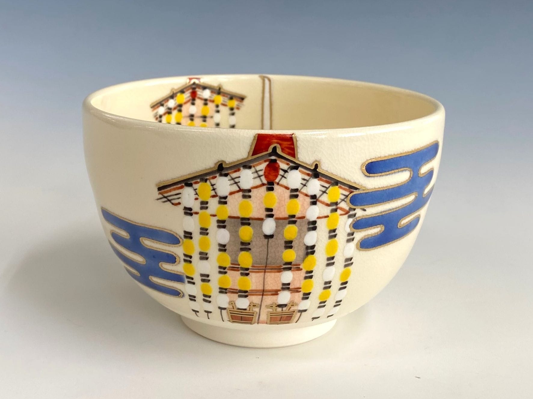 茶碗 色絵 市松文様 色絵 祇園祭宵山茶碗 | すべての商品 | 淡交社 茶道具と茶席の