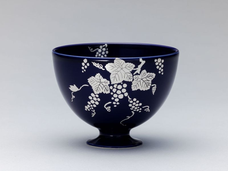 花と鳥の絵柄の茶碗 中国工芸茶碗 鳥と花の絵柄 いつまでも仲睦まじく】【美濃焼】「＆藍