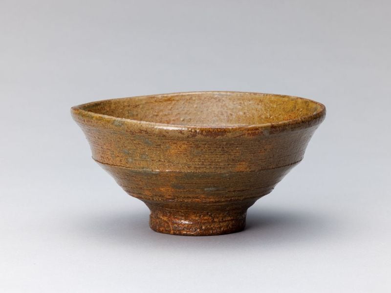 柿 茶碗 閑粋 南口閑粋】紅梅絵茶碗 杣山焼 桐共箱 底部