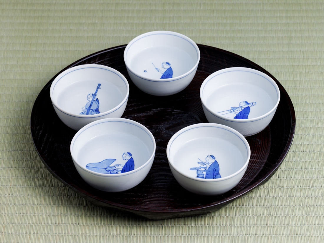 九谷焼 笛吹 汲出茶碗（5客組） | すべての商品 | 淡交社 茶道具と茶席