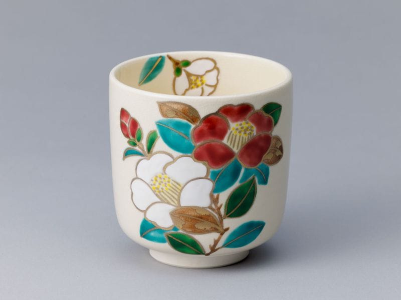 色絵 椿絵筒茶碗 | すべての商品 | 淡交社 茶道具と茶席のきもの