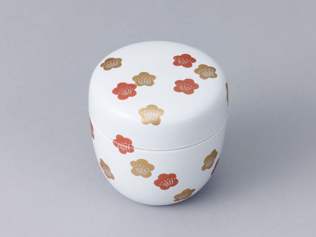 樹脂製 白塗 こぼれ梅絵中棗 | すべての商品 | 淡交社 茶道具と茶席の