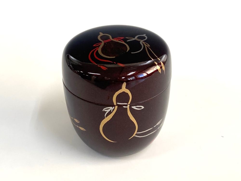 溜塗 六瓢蒔絵中棗（内梨子地）＜セール＞ | ブラックフライデーセール