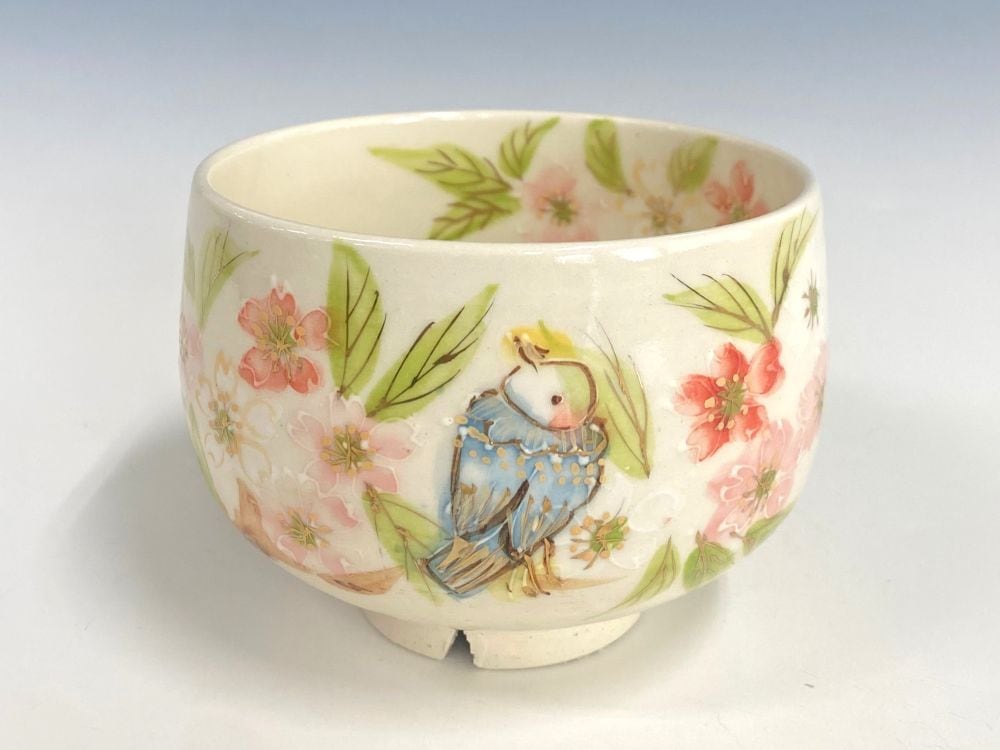 桜と小鳥茶碗 | すべての商品 | 淡交社 茶道具と茶席のきもの