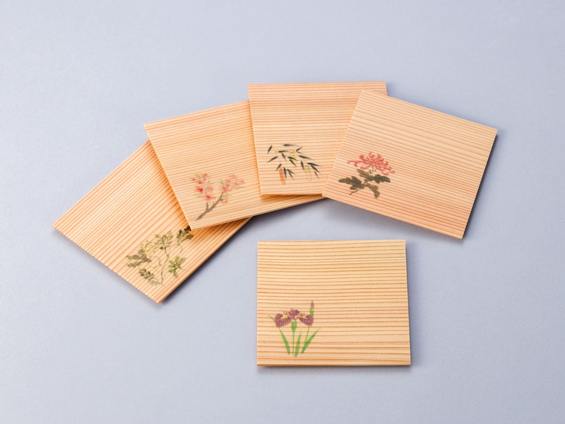 五節句草花絵杉小皿(5枚組） | カタログ・パンフレット 掲載品 | 淡