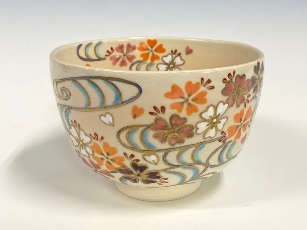 【茶道具】清水焼　色絵茶碗　A494 茶道具】清水焼 色絵茶碗 A494 - メルカリ