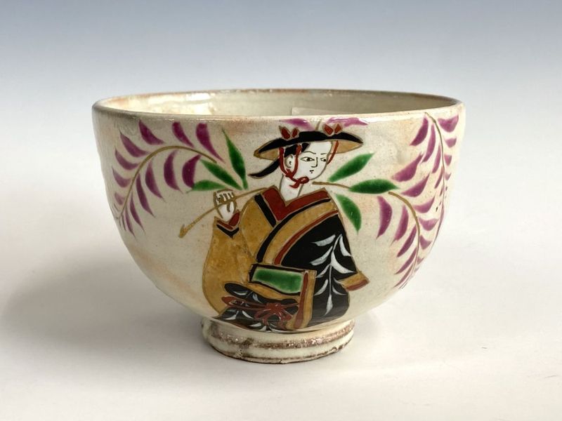 粉 引 茶碗 茶碗 白釉古陶粉引茶碗 江戸期抹茶碗 広口