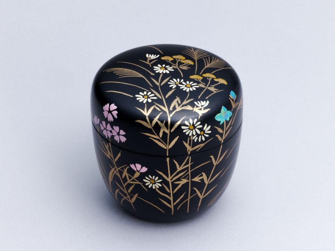 樹脂製 秋草絵中棗 | 夏カタログ(No.326山水) | 淡交社 茶道具と茶席の