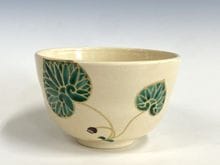 Ｎ６０６　茶器　『妙見窯造』『金彩吹き寄せ絵』『陶製茶入』　共箱　茶道具 水指 呉須 赤絵 高野昭阿弥作 鳳凰文 色絵 茶道具 蓋付 華やか 炉風炉