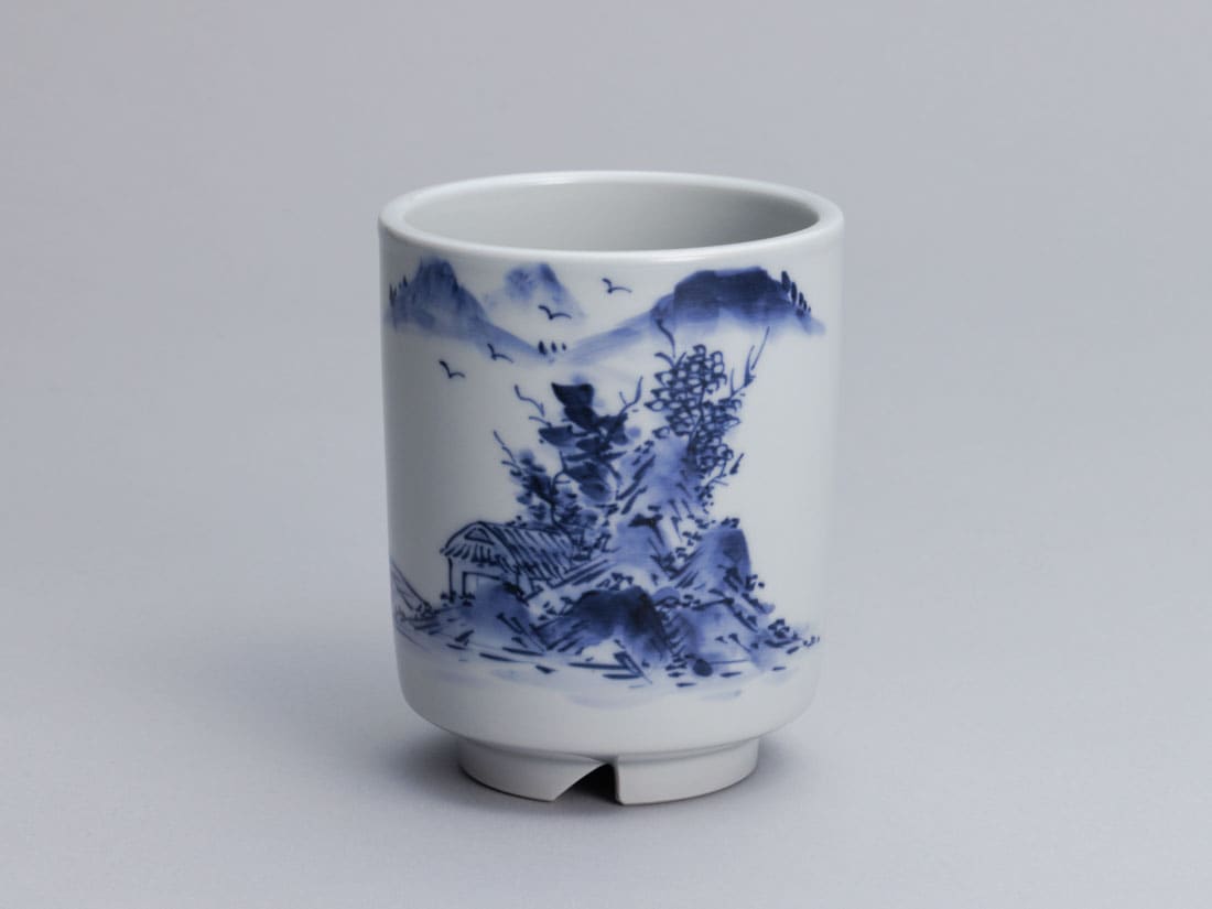 染付 山水絵火入 | 特集,火入と煙草盆の準備 | 淡交社 茶道具と茶席の