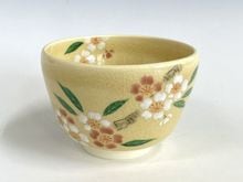 【茶道具】山本蓼造　色絵桜茶盌（共箱） 色絵雲錦皆具 平安春峰（井上春峰）造 共箱 : 茶道具商 越中屋 - 通販