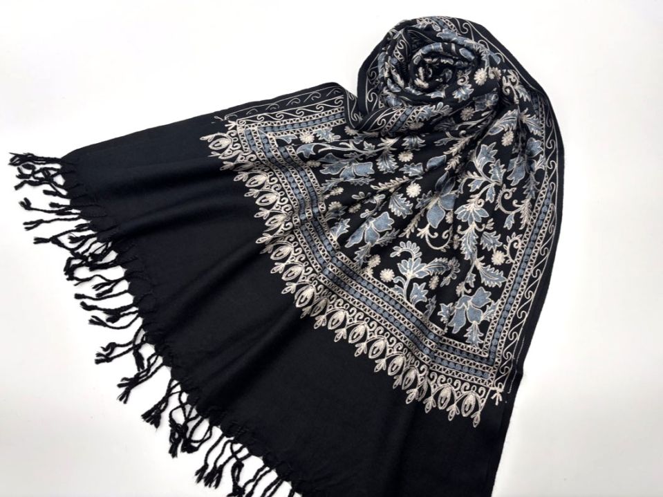 カシミール刺繍ストール ブラック | 和装 | 淡交社 茶道具と茶席の