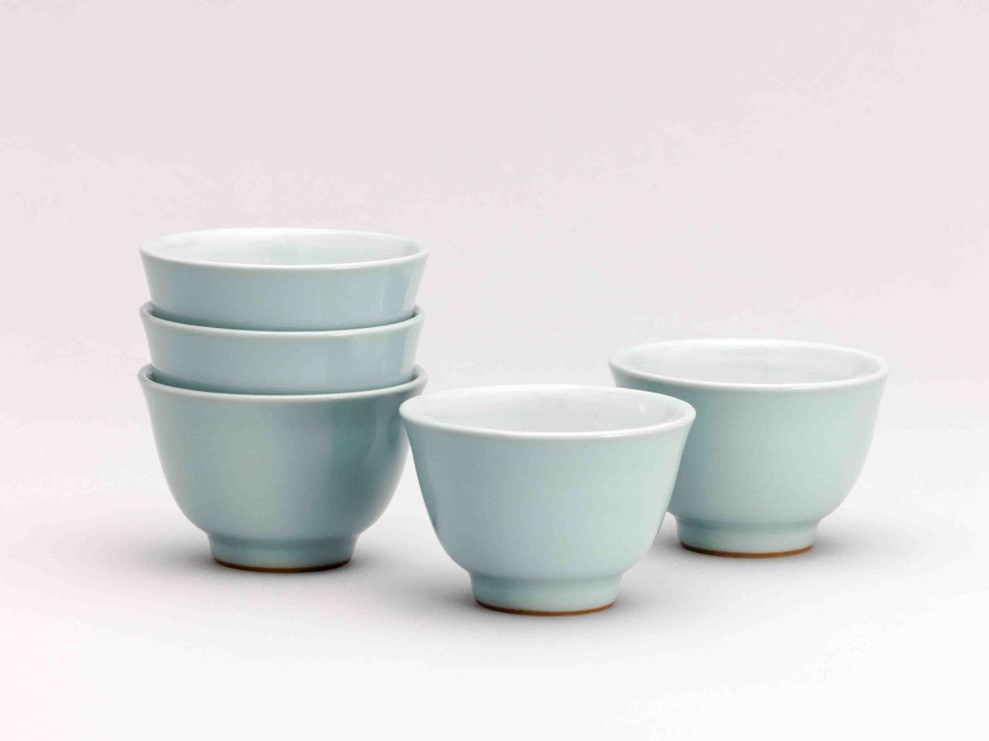 青瓷掛分汲出し茶碗（五碗組） | カタログ・パンフレット 掲載品,春