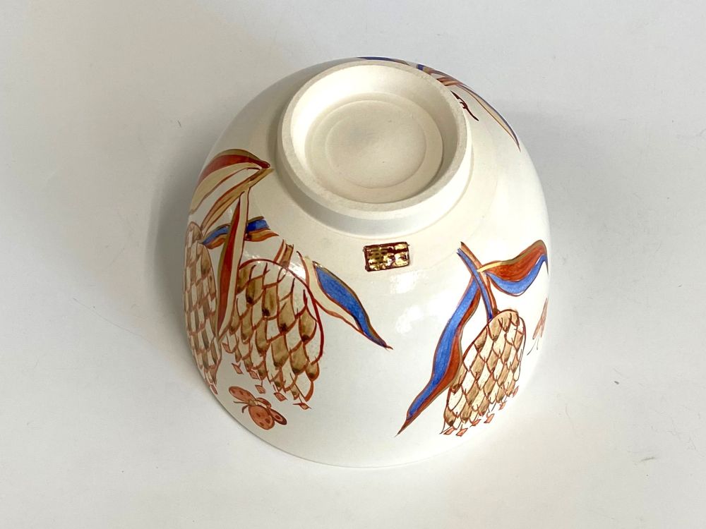 茶人の 茶碗 茶道具 古道具 アンティーク 花押 唐津焼 汲古窯 峰松義人 作 雪月花・茶人花押 茶碗 共箱 無傷 保証