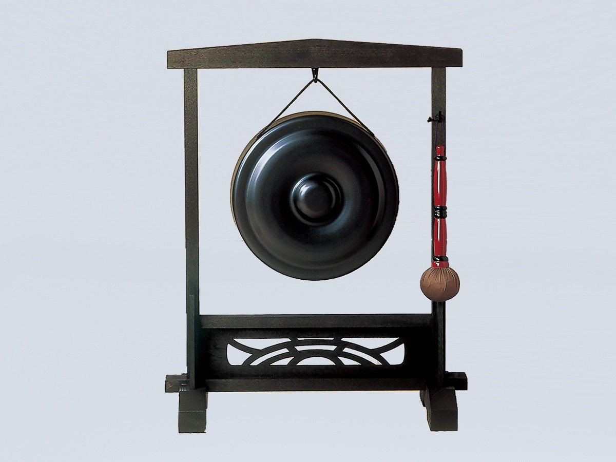 茶道具　　〔銅鑼〕 茶器/茶道具 鳴物】 銅鑼（どら） 尺〇 銅板 砂張色 バイ付 – 今