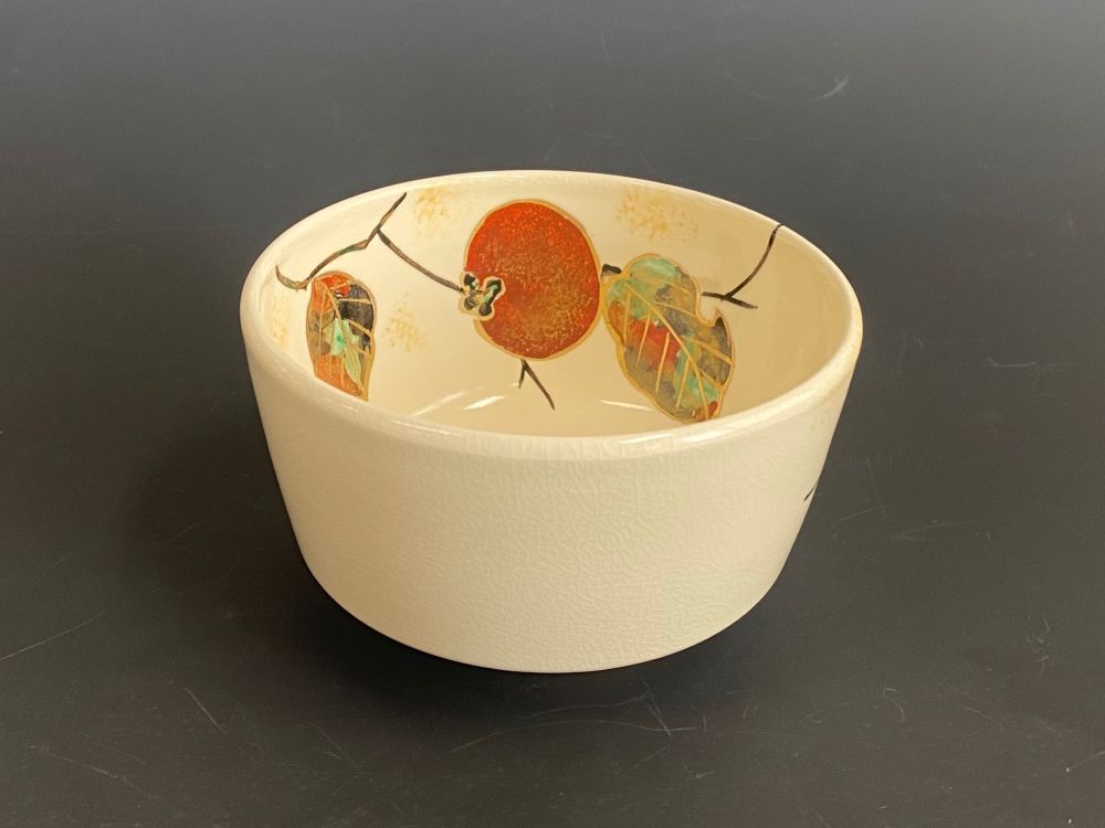 茶道具　柿の絵茶碗　桐鳳 茶道具柿の絵茶碗桐鳳