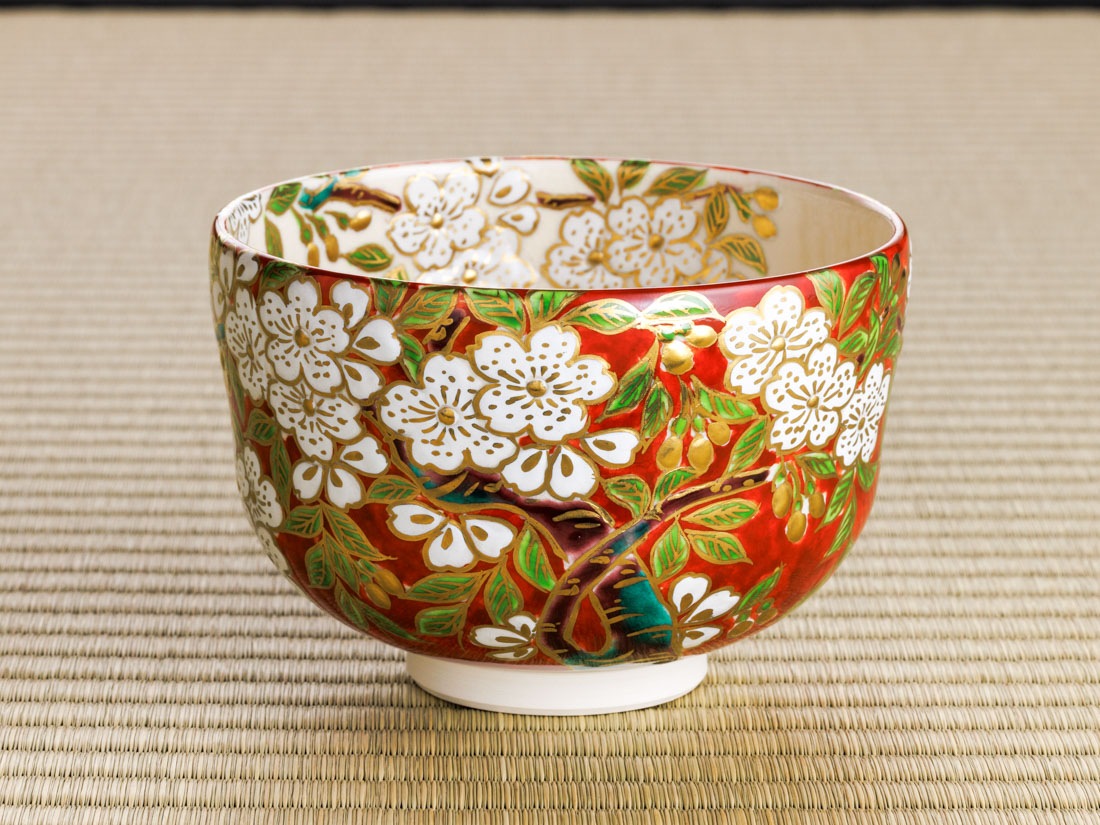 紅地 桜花絵茶碗 | 特集 | 淡交社 茶道具と茶席のきものオンラインショップ