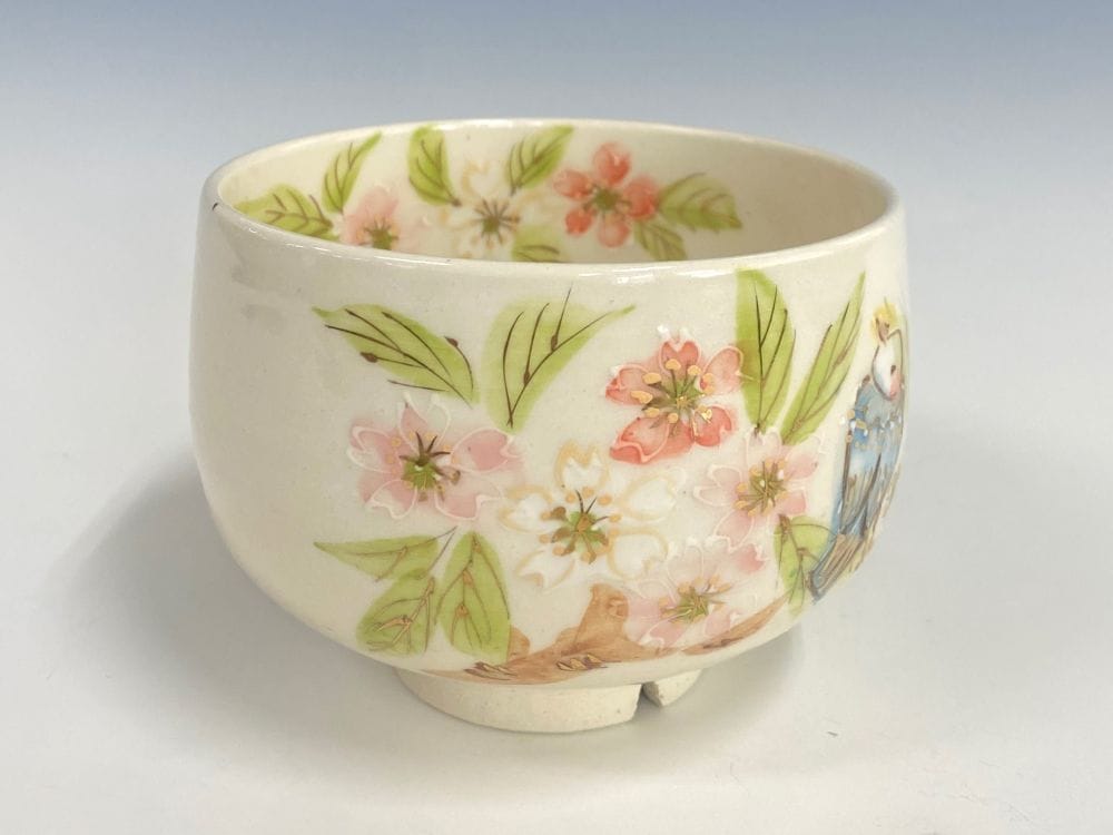 花と鳥の絵柄の茶碗 好日茶碗 鉄絵花鳥｜食卓の道具｜中川政七商店 公式サイト