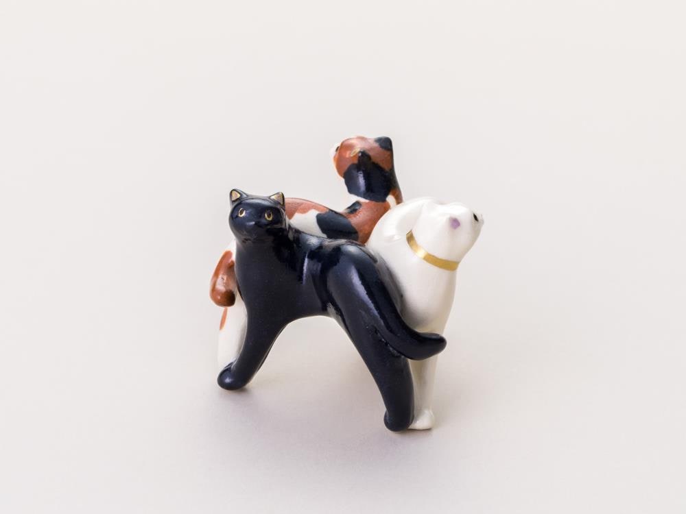 茶道具 三蛤 蓋置 共箱 雛祭り(K-LC868) 茶道具 蓋置 三ッ人形 今岡三四郎作 唐子三ッ人形 : 茶道具