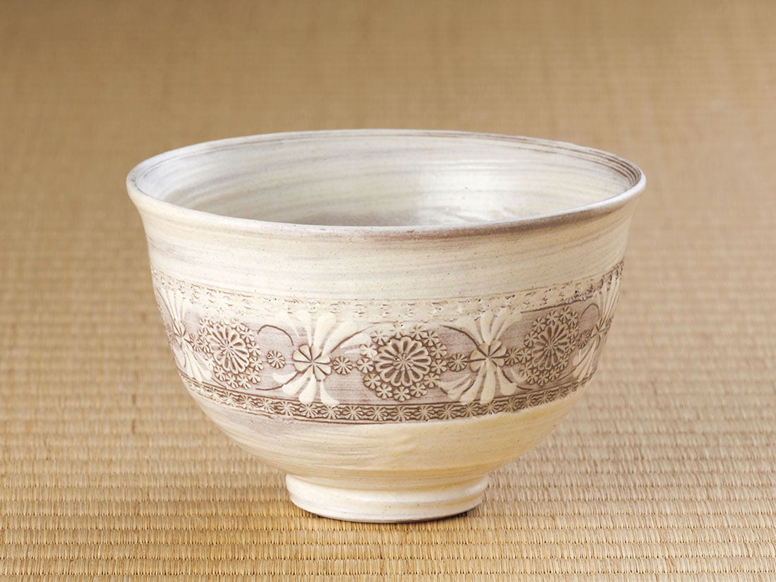 祥悦作　刷毛目　三島　茶碗　共箱　茶道具 祥悦作 刷毛目 三島 茶碗 共箱 茶道具 - メルカリ
