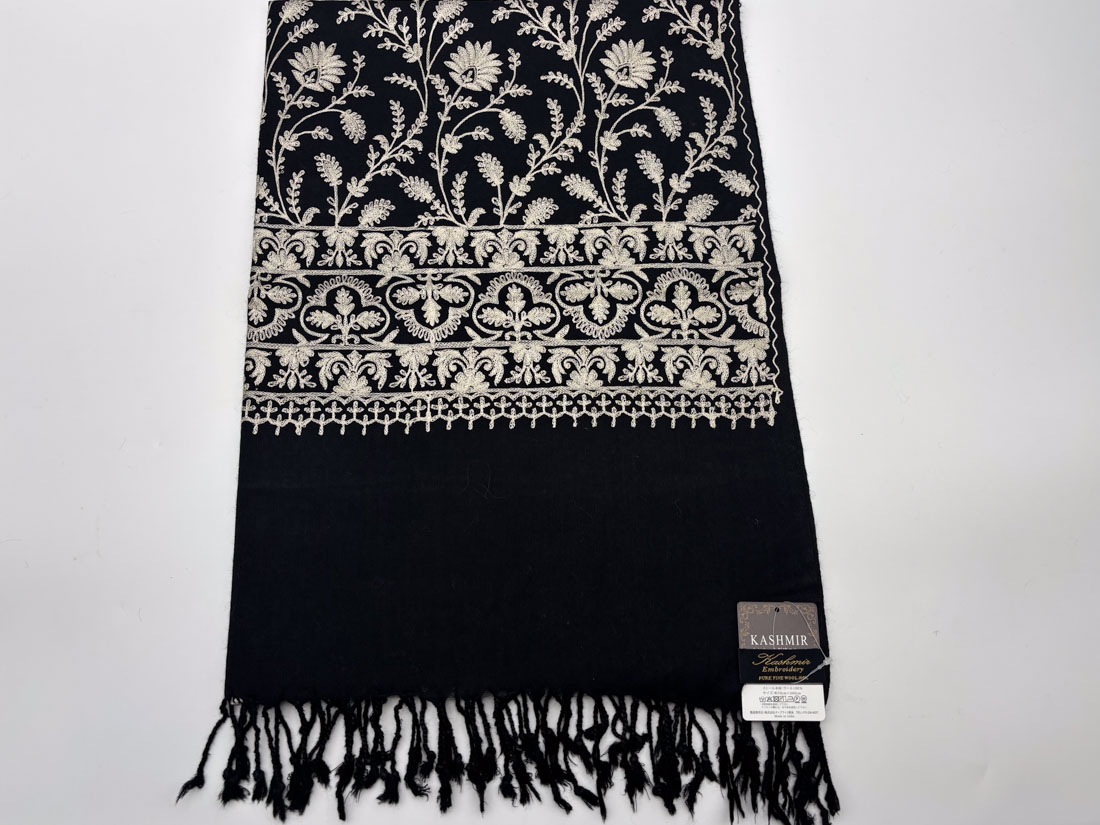 カシミール刺繍ストール ブラック【A】 | 和装 | 淡交社 茶道具と茶席