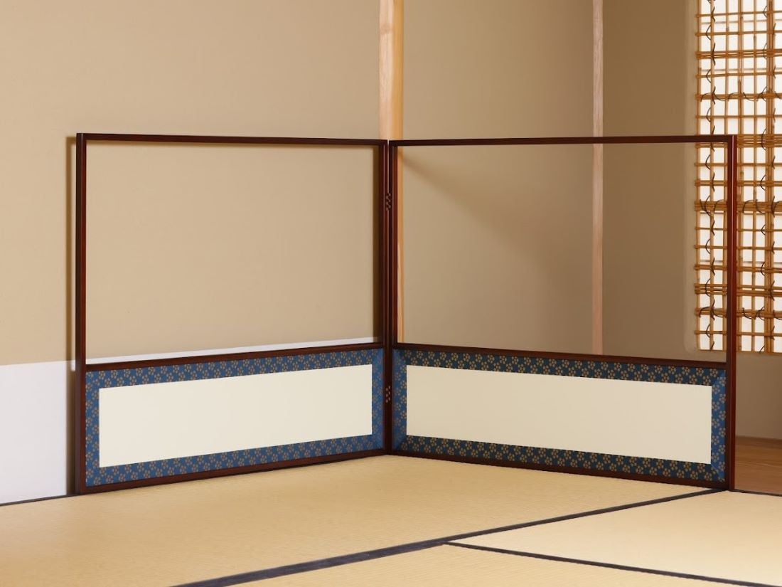 網代 利休梅 好日堂 1尺8寸 風炉先 屏風 茶道具 f110 茶道具 風炉先屏風（ふろさきびょうぶ） 尺八寸風炉先 利休梅 裏