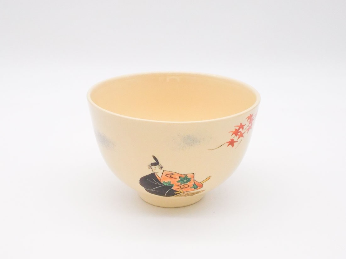 航】旧家初だし 木米作 色絵茶碗 銘『福寿』 大徳寺龍光院花押 色絵