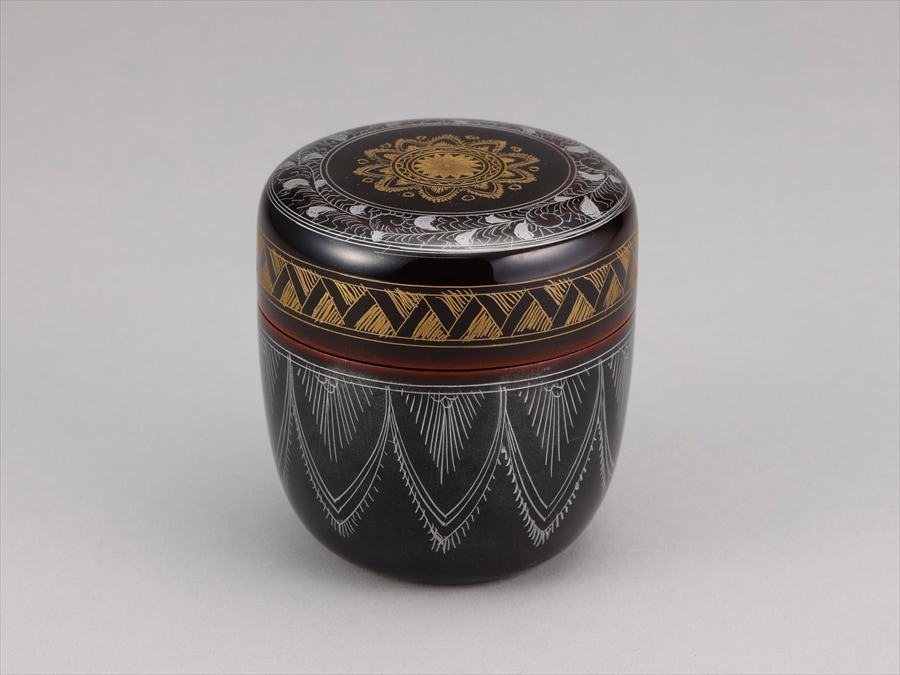 茶道具 さんま 蒟醤 お棗 漆芸作家 昇斉 技師導 美術工芸品