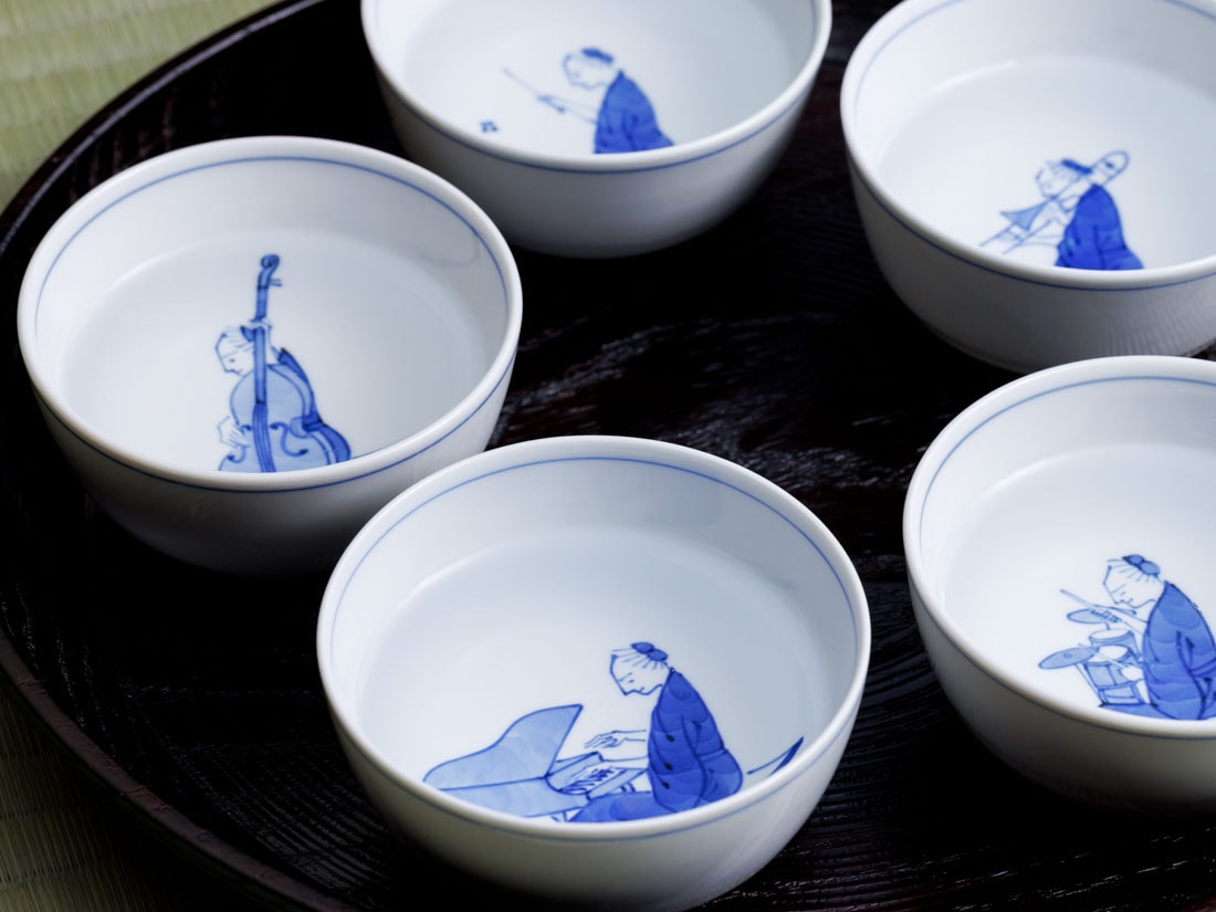 送料無料明治時代　印判　青華煎茶碗5客　検/楽山紫砂九谷備前萩焼常滑宝生伊万里 九谷焼 笛吹 汲出茶碗（5客組） | すべての商品 | 淡交社 茶道具と茶席