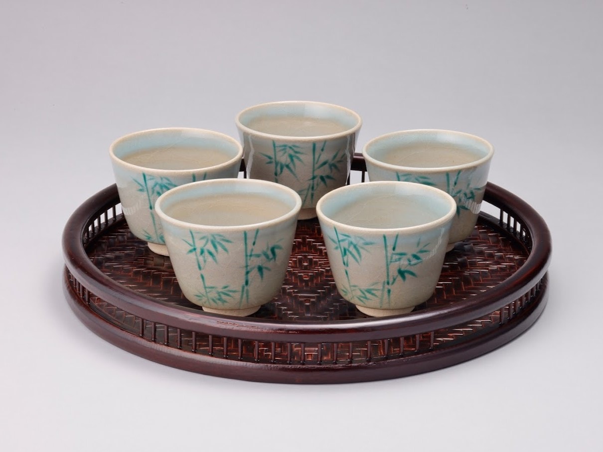 青磁 竹林汲出茶碗（5碗組） | カタログ・パンフレット 掲載品,夏