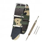 【送料無料 ネコポス便】TARO'S NATOタイプ時計バンド 交換ベルト Nylon Watch Band 迷彩NO.1 【 バネ棒外し・バネ棒2本・交換マニュアル付 】 ベルト幅22mm NATO