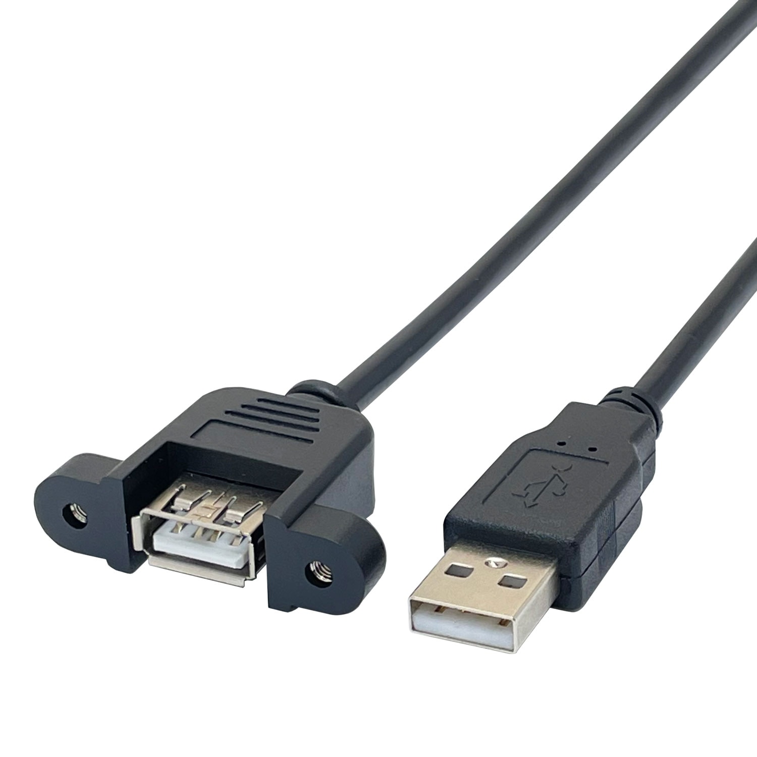 パネルマウントUSBケーブル USB2.0ケーブル Aコネクタ オス－パネル