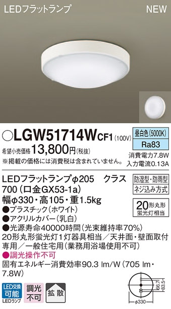 LSEW2027CF1 パナソニック 軒下用LEDシーリングライト LS